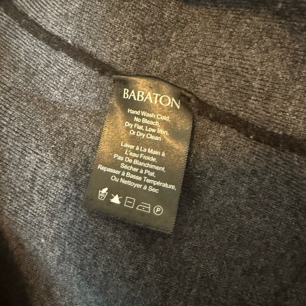 Aritzia Babaton Beekman Black&Grey Merino Wool Blend Colorblock Cardigan Large - Picture 7 of 8
